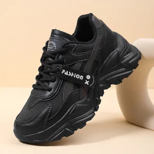 Casual Leather Sneakers for Women Autumn Winter Comfortable Walking Shoes Fashion Patchwork Thick Bottom Sports Shoes Female